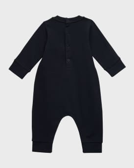 Boy's Logo Patch Coverall Romper, Size 6M-24M