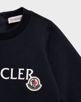 Boy's Logo Patch Coverall Romper, Size 6M-24M