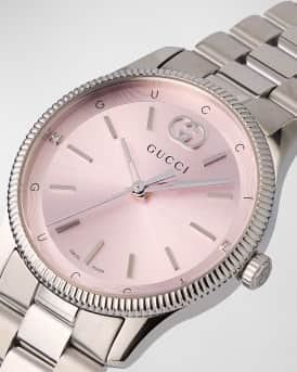 G-Timeless Slim Watch with Diamonds and Bracelet Strap