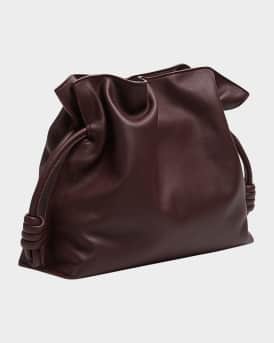 Flamenco Clutch Bag in Napa Leather with Golden Foil Anagram