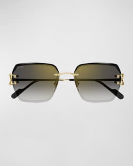 Rimless Metal Butterfly Sunglasses 