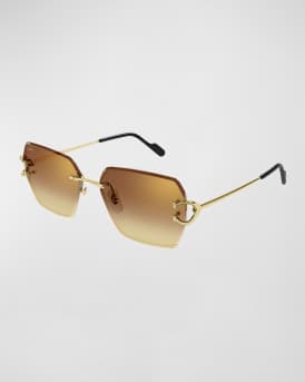 Rimless Metal Butterfly Sunglasses 