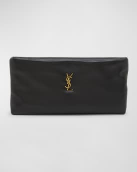 Calypso Ziptop YSL Clutch Bag in Smooth Padded Leather