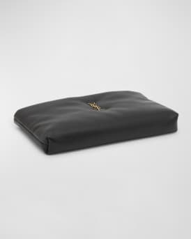 Calypso Ziptop YSL Clutch Bag in Smooth Padded Leather