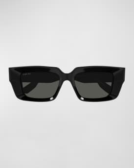 Beveled Acetate Rectangle Sunglasses 