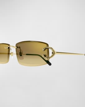 Men's CT0465S Rimless Metal Rectangle Sunglasses