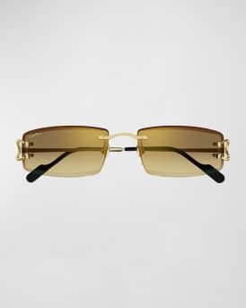 Men's CT0465S Rimless Metal Rectangle Sunglasses