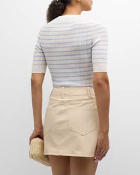 Fisher Pleated Button-Front Top