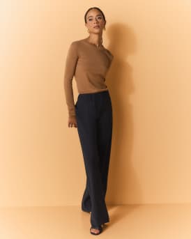High-Waist Cotton Bias Pants