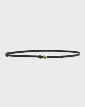Knot Leather & Brass Skinny Belt