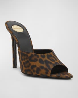 Goldie Leopard Stiletto Mule Sandals