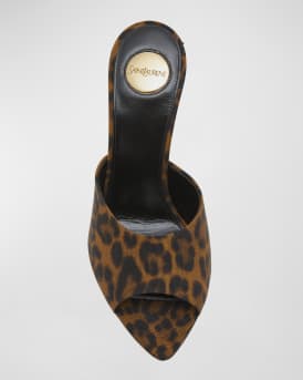 Goldie Leopard Stiletto Mule Sandals