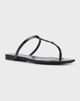 Cassandra Patent YSL Thong Slide Sandals