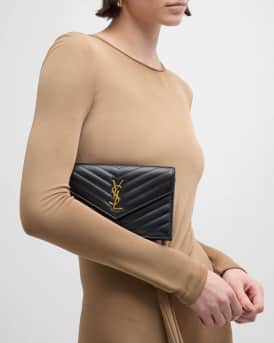 Small YSL Wallet on Chain in Quilted Leather 