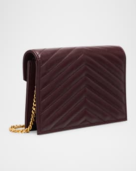 Small YSL Wallet on Chain in Quilted Leather 