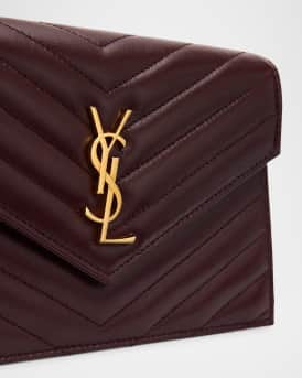 Small YSL Wallet on Chain in Quilted Leather 