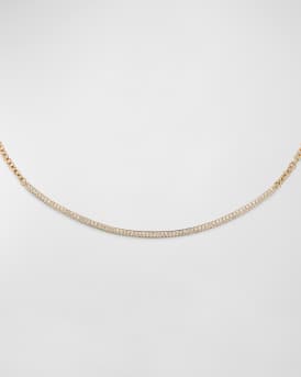 Clive 18K Rose Gold and Diamond Fluted Bar Necklace