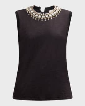 Faux-Pearl Necklace Brielle Cotton Tee