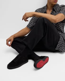 Men's Louis Junior Spikes Leather Low-Top Sneakers