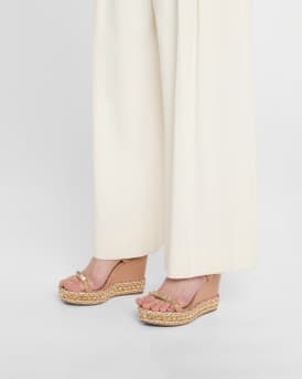 Pyraclou Metallic Spike Red Sole Wedge Sandals