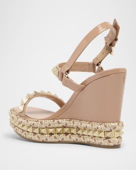 Pyraclou Metallic Spike Red Sole Wedge Sandals