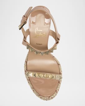 Pyraclou Metallic Spike Red Sole Wedge Sandals