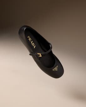 Lambskin Triangle Mary Jane Ballerina Flats