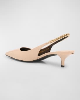 Signoria Patent Logo Chain Kitten Pumps