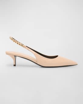 Signoria Patent Logo Chain Kitten Pumps
