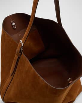 Large Belted Suede Tote Bag
