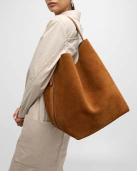 Large Belted Suede Tote Bag