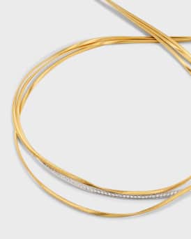 18K Yellow Gold Marrakech Three Strand Necklace with Diamonds