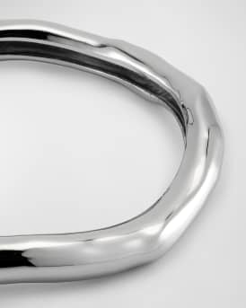 Molten Silver Bangle Bracelet, Size Large