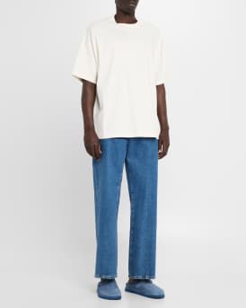 Men's Initial Buckle Suede Mules