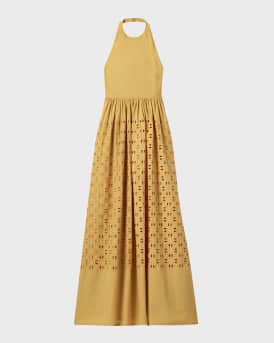 Blair Eyelet Halter Maxi Dress