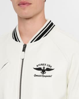 Men's Stadium Embroidered Leather Varsity Jacket