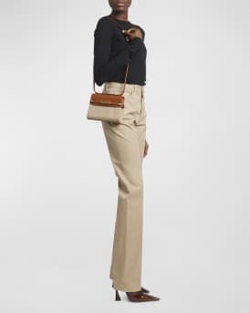 Manhattan Mini Crossbody Bag in Canvas and Leather 