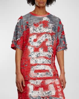 Men's T-Boxt-Peel Destroyed Logo T-Shirt