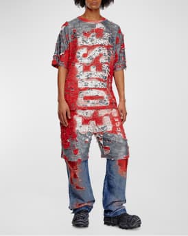 Men's T-Boxt-Peel Destroyed Logo T-Shirt