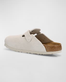 Boston Suede Buckle Slide Clogs