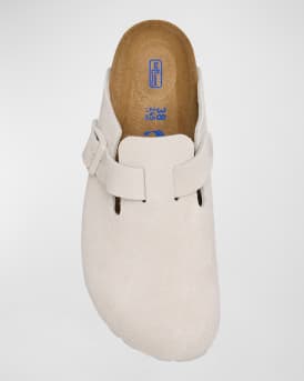 Boston Suede Buckle Slide Clogs