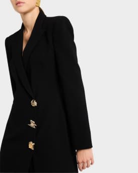 Double-Breasted Cady Maxi Tuxedo Dress