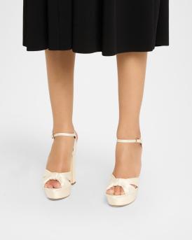 Heloise Cotton Ankle-Strap Platform Sandals