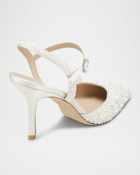 Bliss Pearly Pointed Satin Pumps