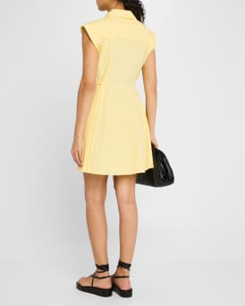 Shivon Cap-Sleeve Poplin Mini Wrap Dress