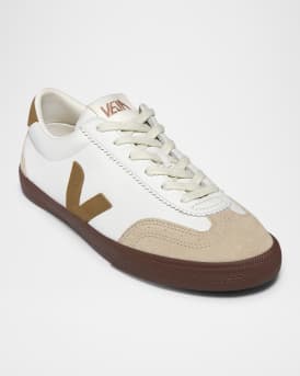 Volley Mixed Leather Wing-Tip Sneakers