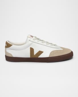 Volley Mixed Leather Wing-Tip Sneakers