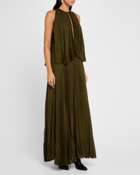 The Hallett Pleated Two-Tiered Dress