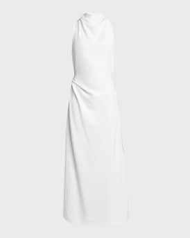 Selena Backless Twist Back Matte Viscose Crepe Dress 