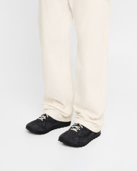 Men's Orbit Aged Leather and Fishnet Runner Sneakers